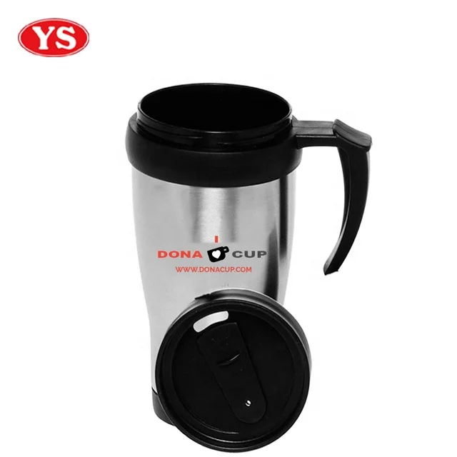 14oz SS thermos auto travel mug with handle