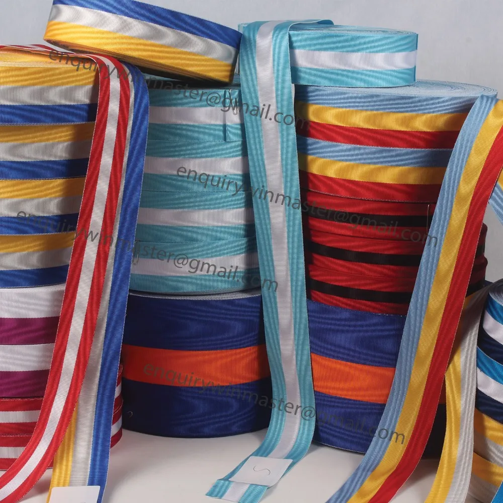 custom embroidered trim woven jacquard ribbon for uniforms high quality uniform ribbons for sale