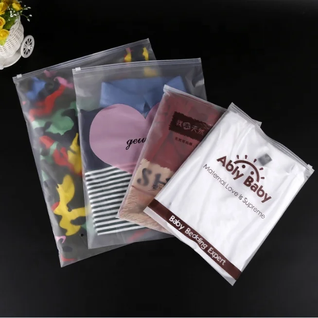 
Custom Print Matte Frosted Poly EVA PE PVC Clear Plastic Clothing Packaging Zip Lock Bags With Logo 