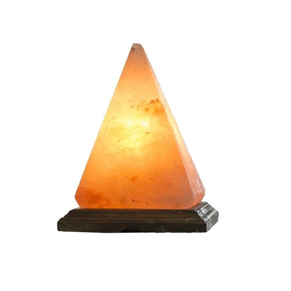 Хрустальный камень чистая и натуральная пирамида Гималайская солевая лампа ночник с регулируемой яркостью