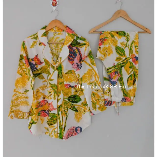 Casual bridesmaid sleepwear set nightsuit dress summer night wear dress women shirts pajamas dress bohemian cotton matching sets