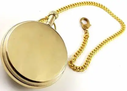 Handmade Golden Antique Solid Brass Roman Style Dial Gandhi Watch Pocket Watch with Long Chain  Valentine day CHLW001
