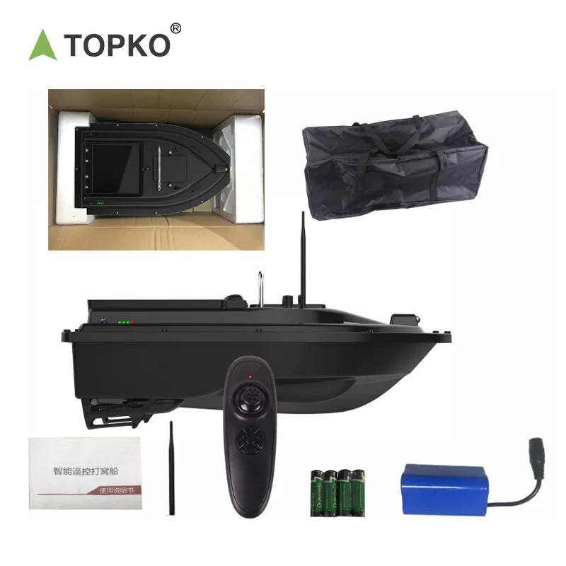 Topko Intelligent RC Bait Boat  gps Fishing Nesting Boat with Full Cabin Remote Control Large Power for Carp Nest Boat