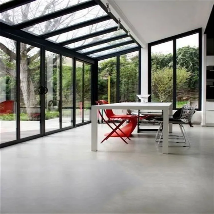 Winter Cheap Prefab Houses Garden Sun Rooms Luxury Villas Conservatory Curved Decorating Commerical Aluminum Greenhouses Sunroom