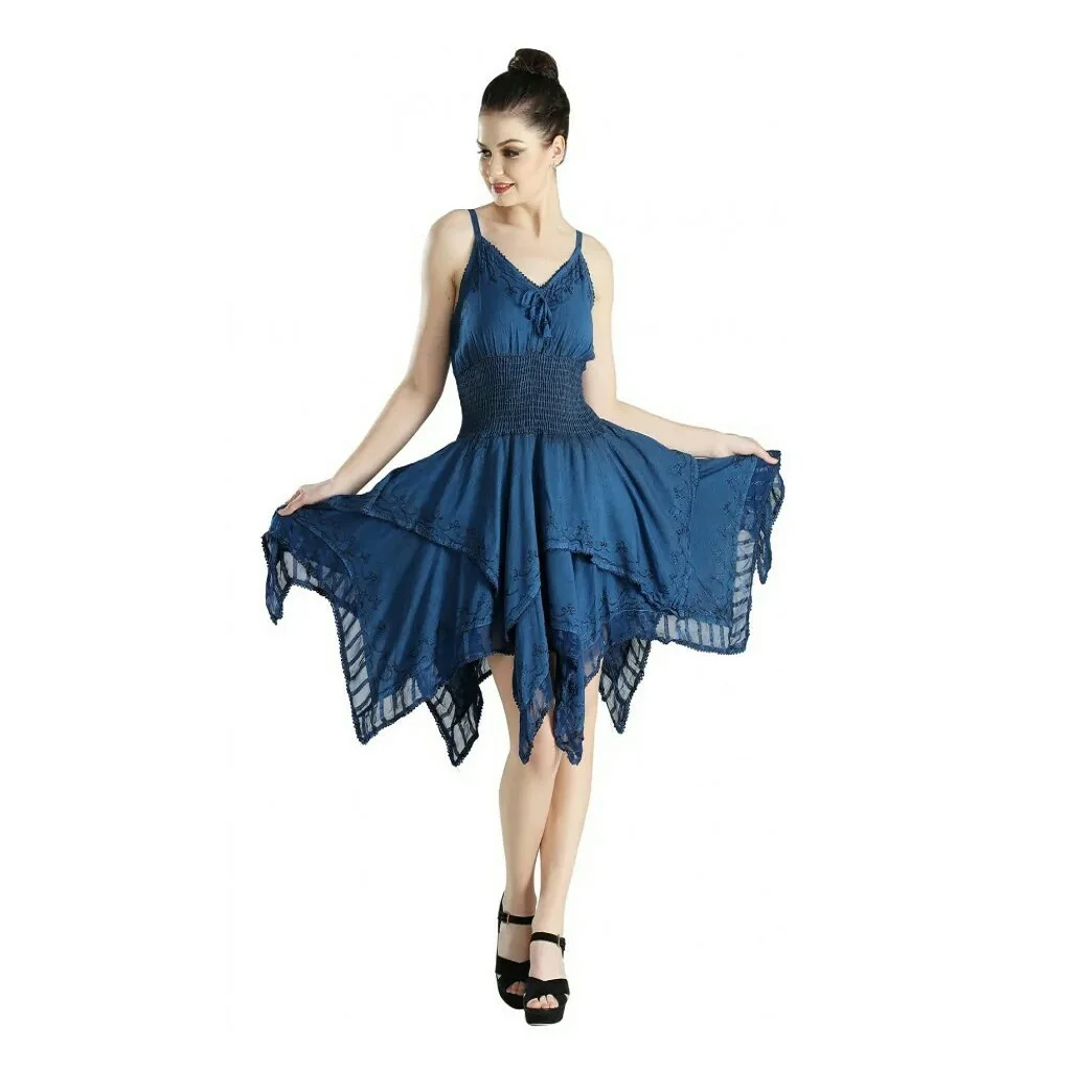 Rayon Jacquard Corset Style Handkerchief Hem Dress 2022 Customized Design Beachwear Dresses For Sale