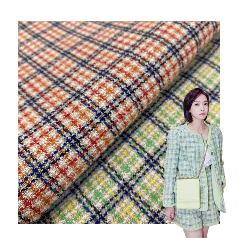 yarn dyed polyester viscose spandex woven suiting fabric for jacket