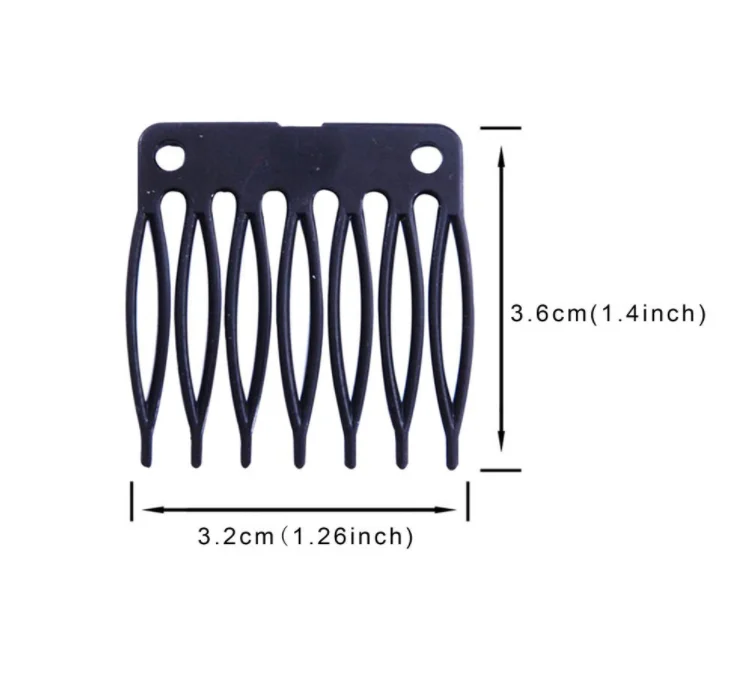 7-Teeth Hair Clips 12 Pack Hair Combs Wig Plastic Combs And Clips For Lace Wig Cap Making Wigs