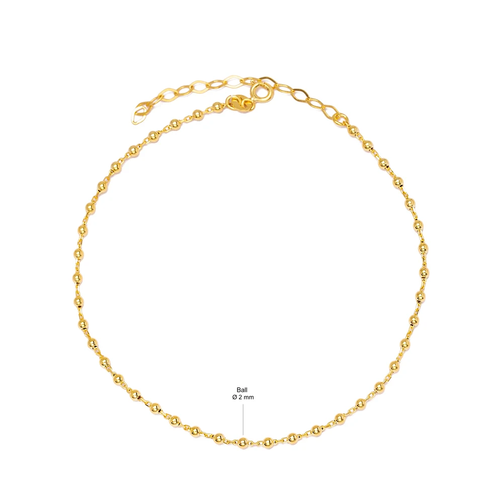 Minimalist Design Ball Chain Shaker Anklet Wholesale Handmade 925 Sterling Silver Jewellery