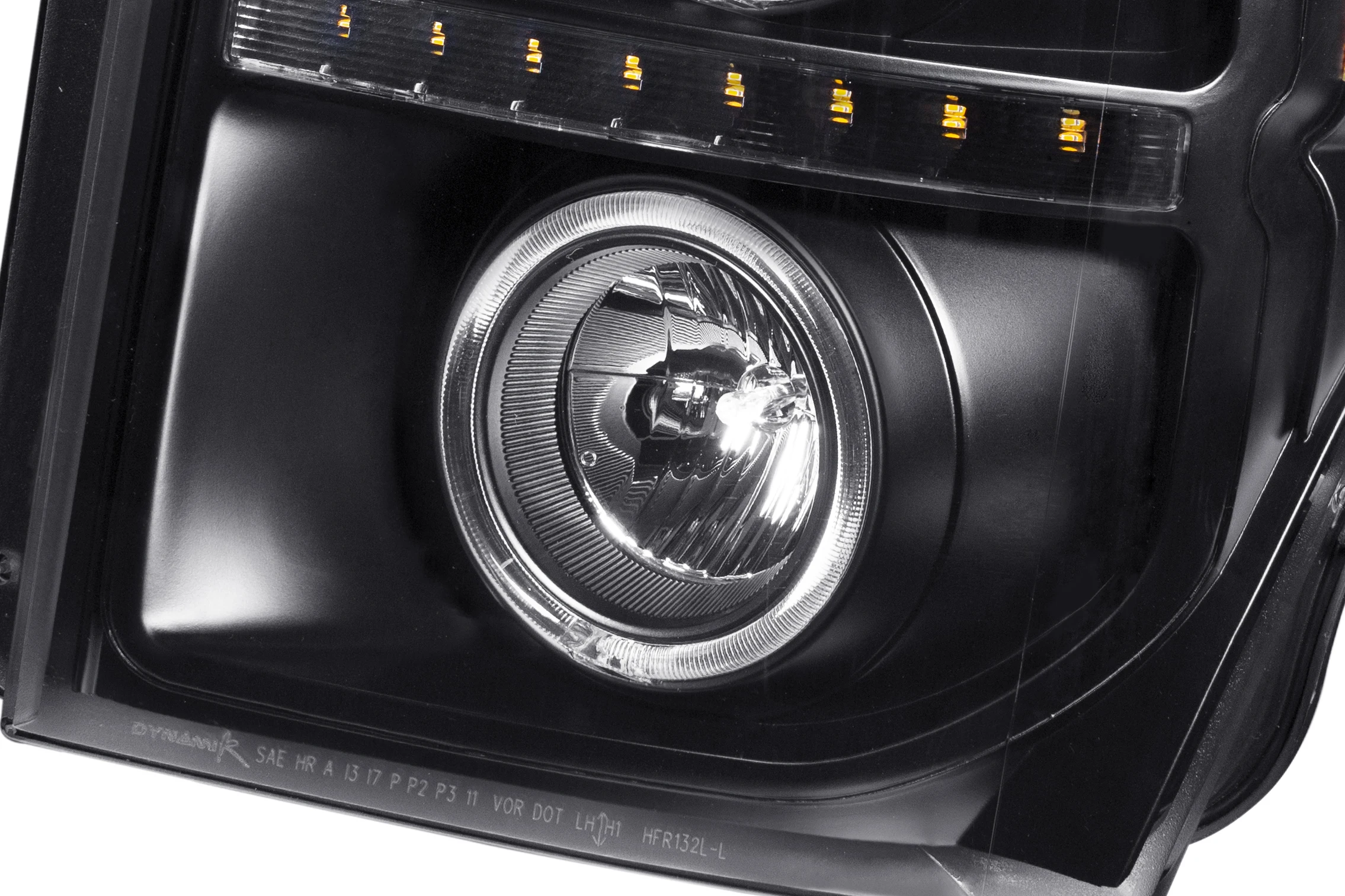 2011-2016 для F-250 F-350 F-450 F-550 двойной Halo проектор фары w/Светодиодные Сигнальные огни (матовый черный корпус/прозрачные линзы)