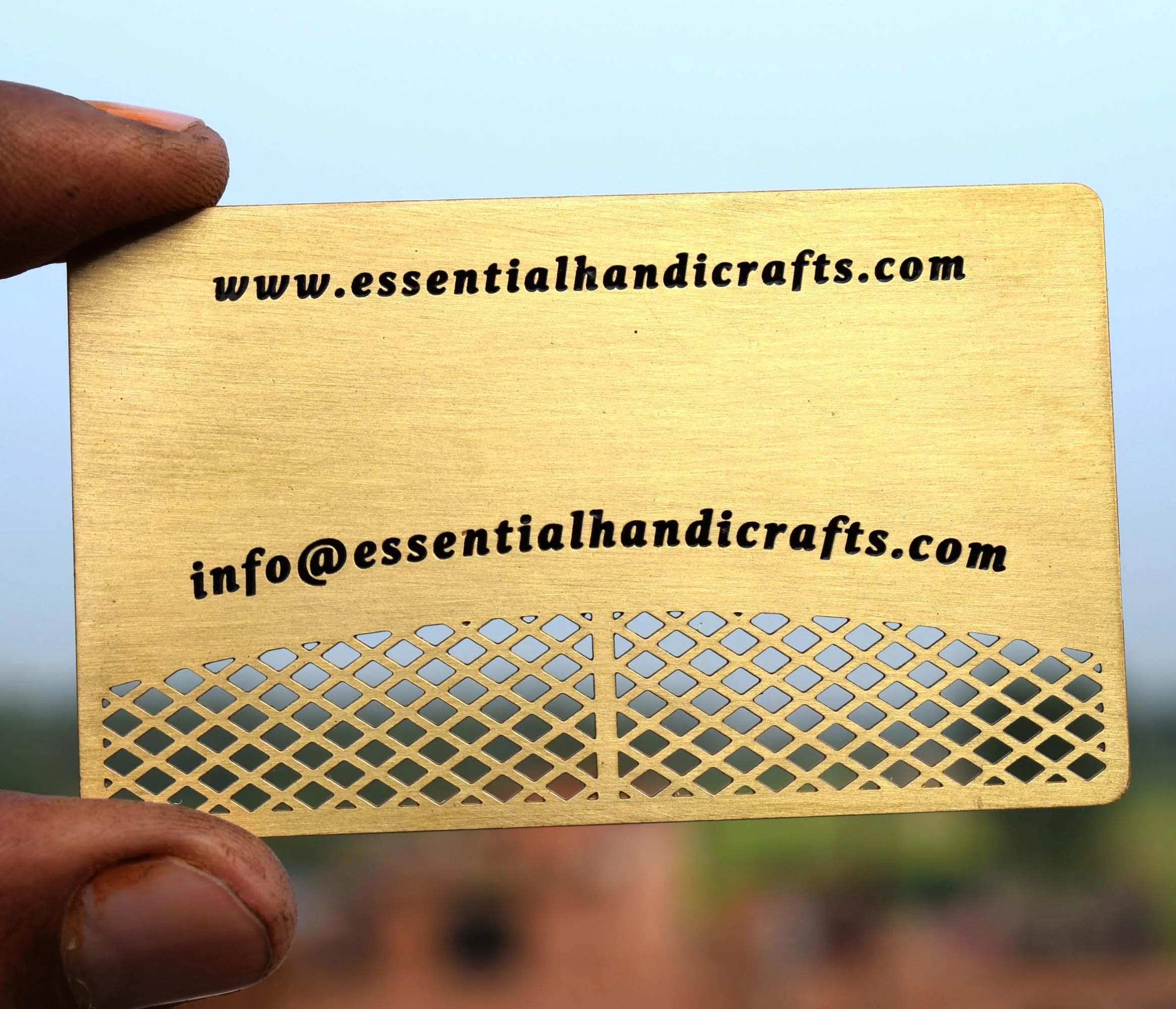 Hand Color Filled Metal Business Card Inlay work Gold finishing metal business cards business cards with logo