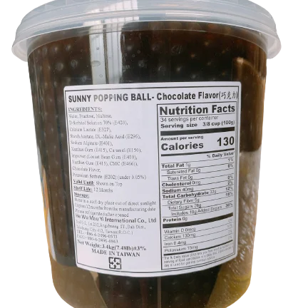 
Hot Sale Bubble Tea Wholesale Taiwan Chocolate Popping Boba Juice Ball 