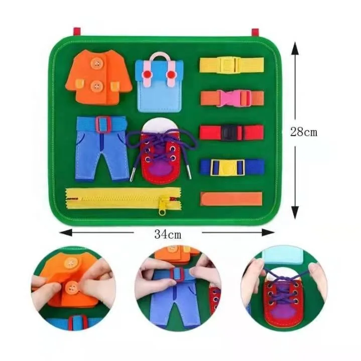 Hot Preschool Montessori Toys Educational Learning Board Felt toddler busy board (11000001489211)