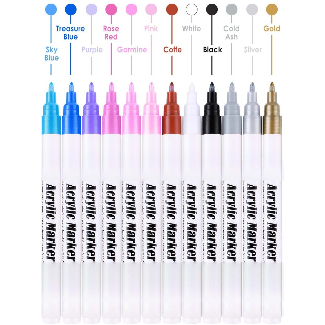 6 видов цветов 0,7 мм DIY живопись ручка-маркер на водной основе акриловая краска маркер для белой доски