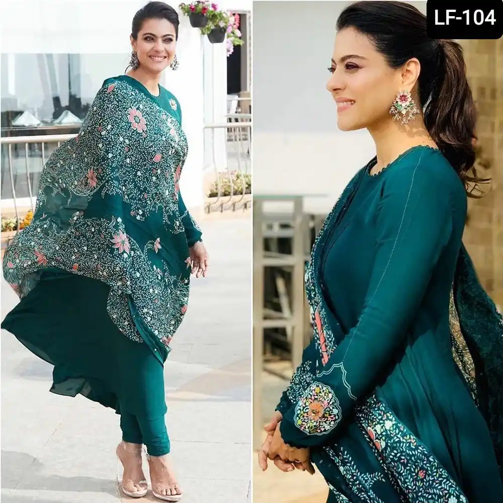 Indian Punjabi Georgette Patiala Suit with Embroidery and Sequence Work Heavy Salwar Suit with Fancy Dupatta for Indian Women