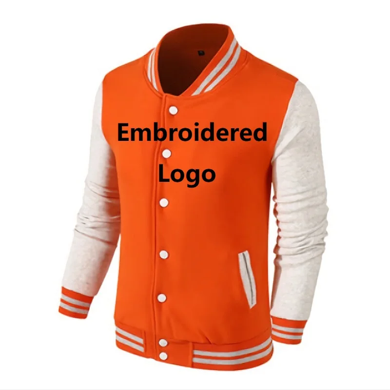 Vedo Baseball Jacket Dropshipping Wholesale Custom Logo Embroidery 500GSM 100% Fleece Cotton Baseball Jacket