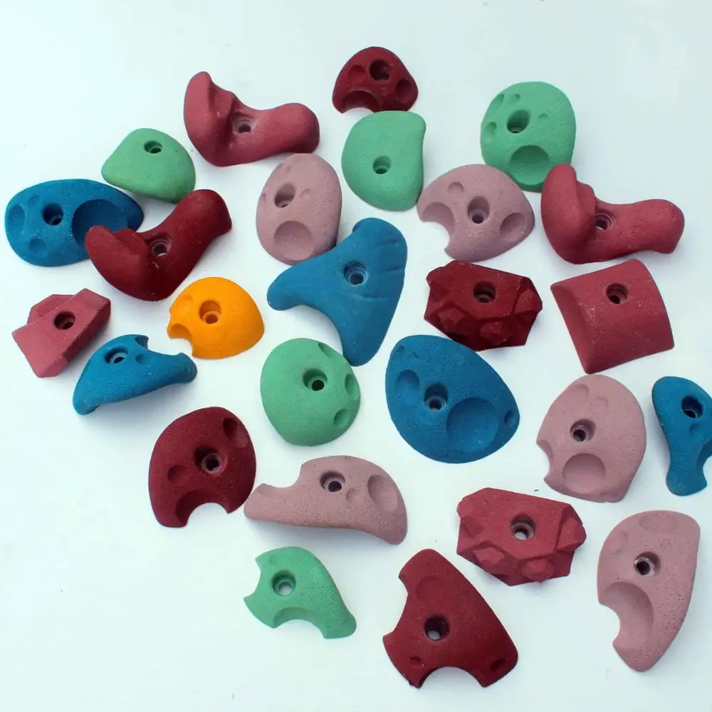 Multi Colored Resin Holds on Climbing Wall Panel Fiberglass Outdoor Indoor Kids Rock Adventure Customized Resin Color