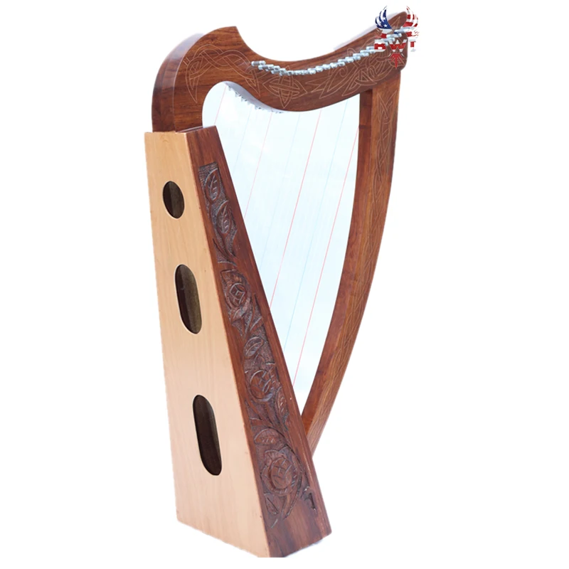 
27 Strings Lever Solid Wood Irish Rose Harp 