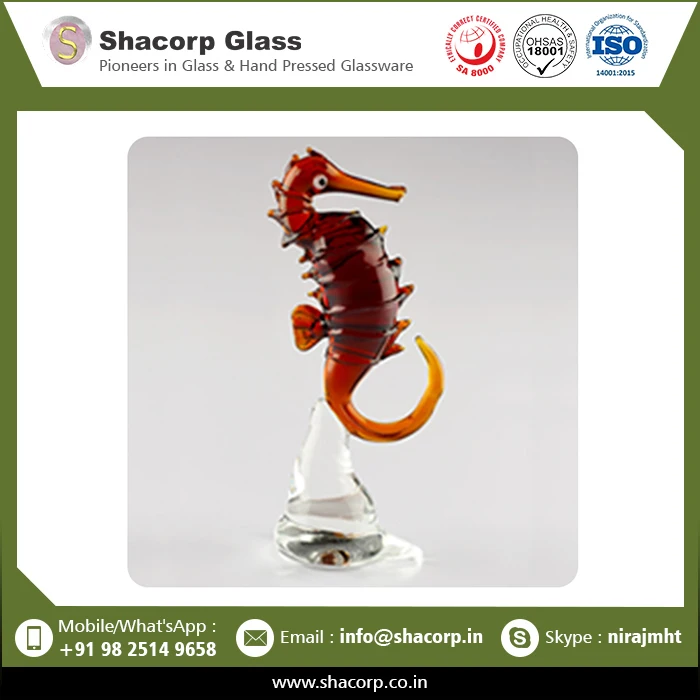 High Quality Playing Dear Animal Glass Statue Figurines From India