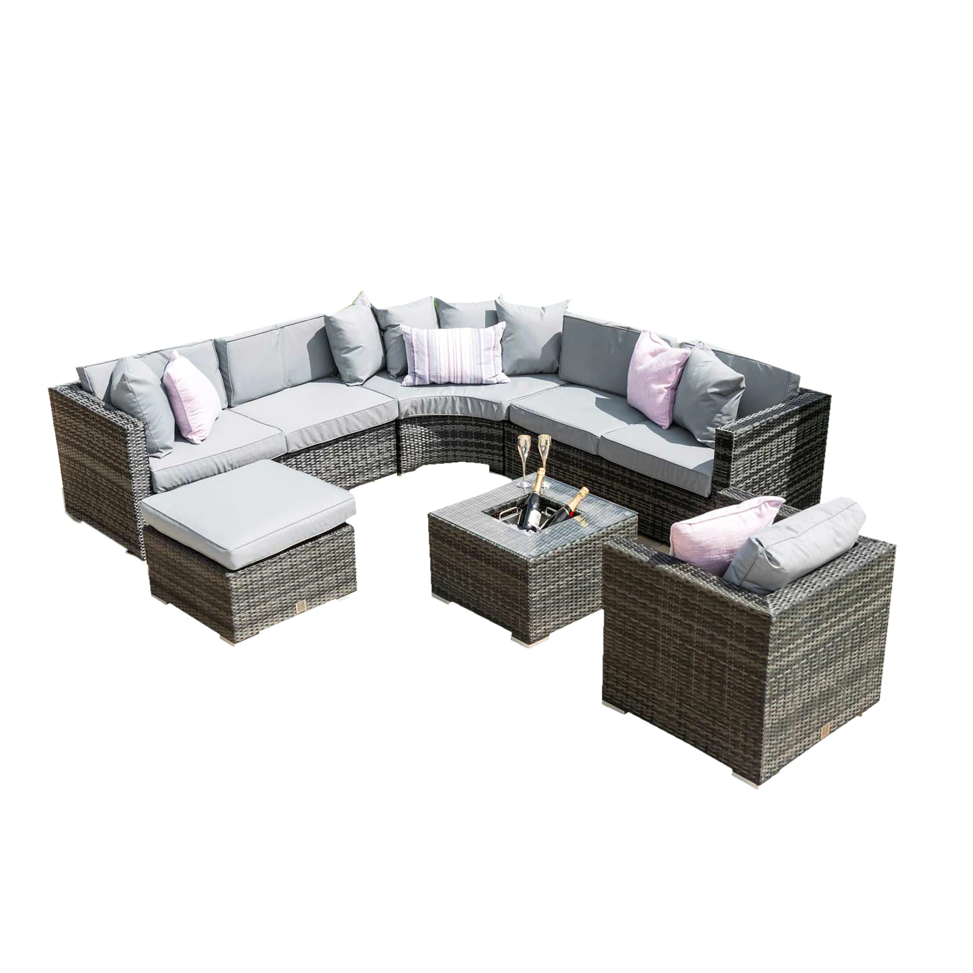 hot sale patio sofa set modern aluminium frame rattan weaving sofa set outdoor garden patio sofa set with cushions
