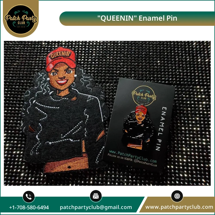Распродажа 2021 черная эмалированная булавка для худи с волшебным дизайном «Queenin» 1 77 эксклюзивный дизайн