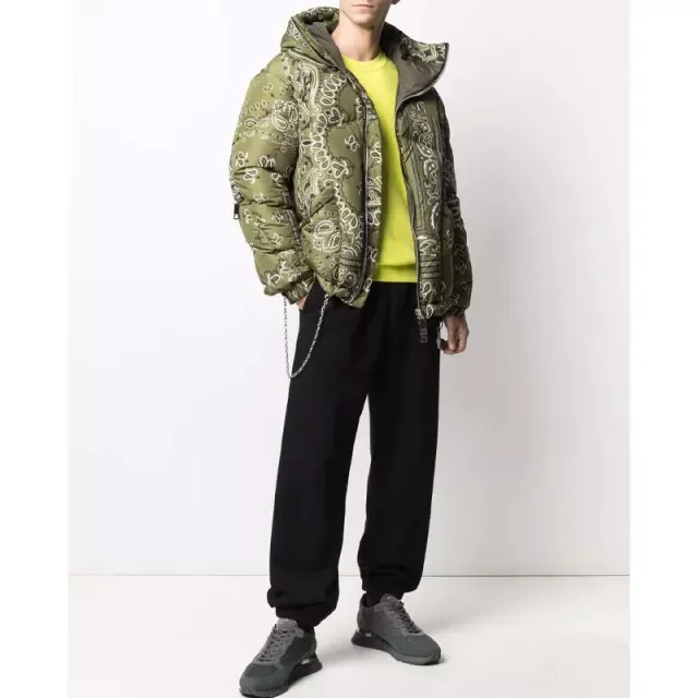 DiZNEW Oem Design Long Sleeve Polyester Cotton Jacquard Weave Mens Puffer Jacket