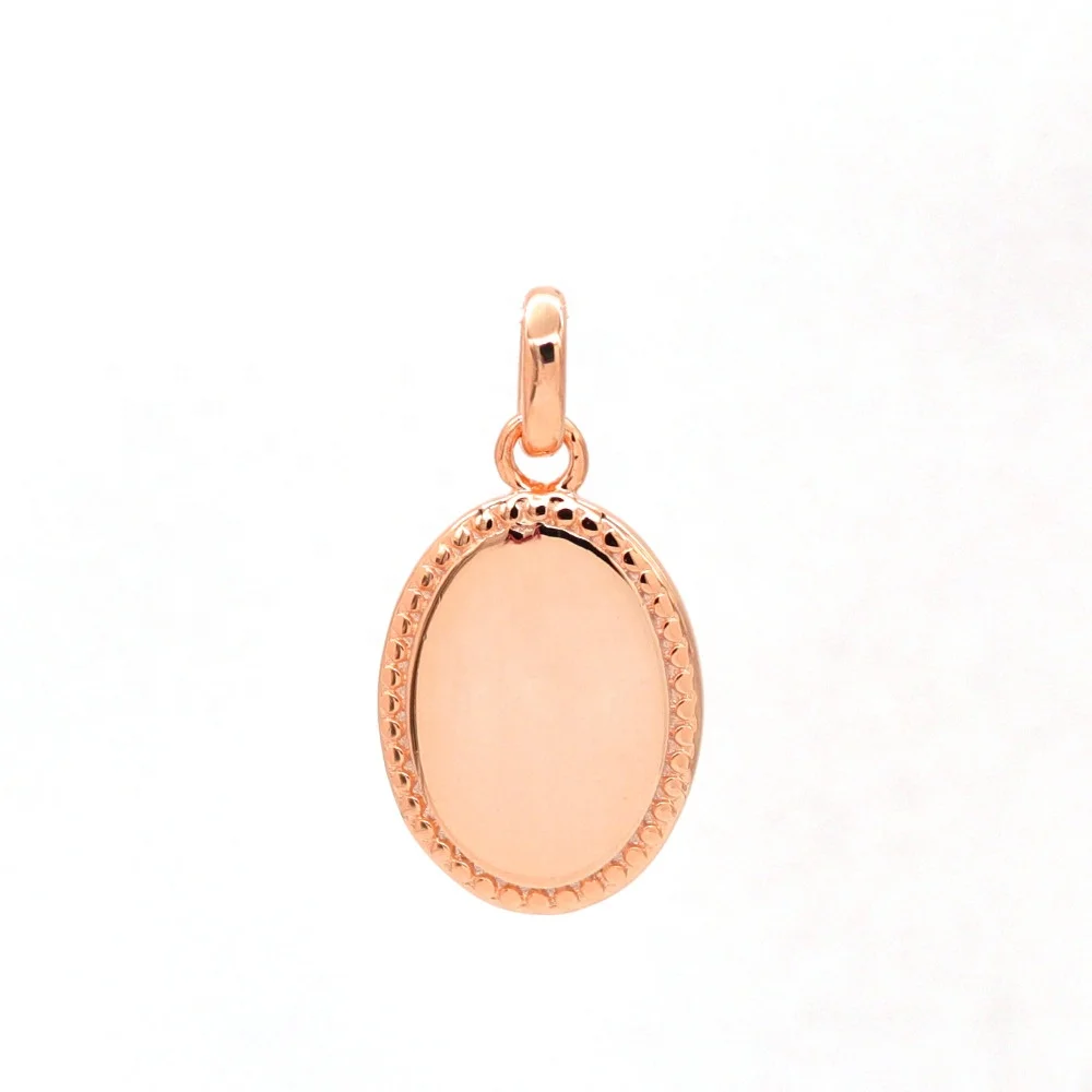 925 Sterling Silver Jewelry Gold Plated Jewelry Engraved Pendant Charms Plain Oval Blank Pendant Charm Jewelry Women