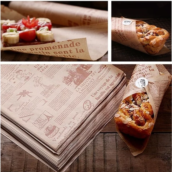 
Factory custom printing wrapping grease proof paper food grade wax paper for hamburger sandwich shawarma packaging 