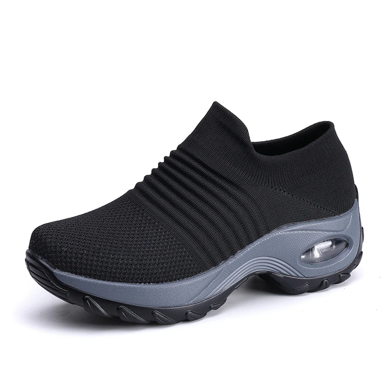 Low price and durable flying woven socks shoes running sneakers low-top height-increasing shoes and socks