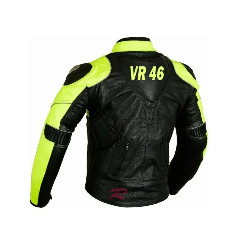 Men green Black Motorbike Leather Jacket