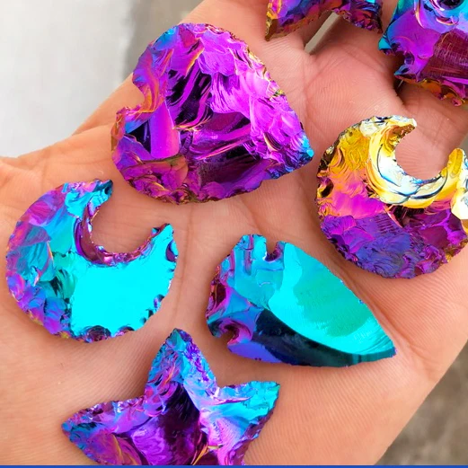 
 Агат наконечник черного обсидиана aura, форма ангела aura star  