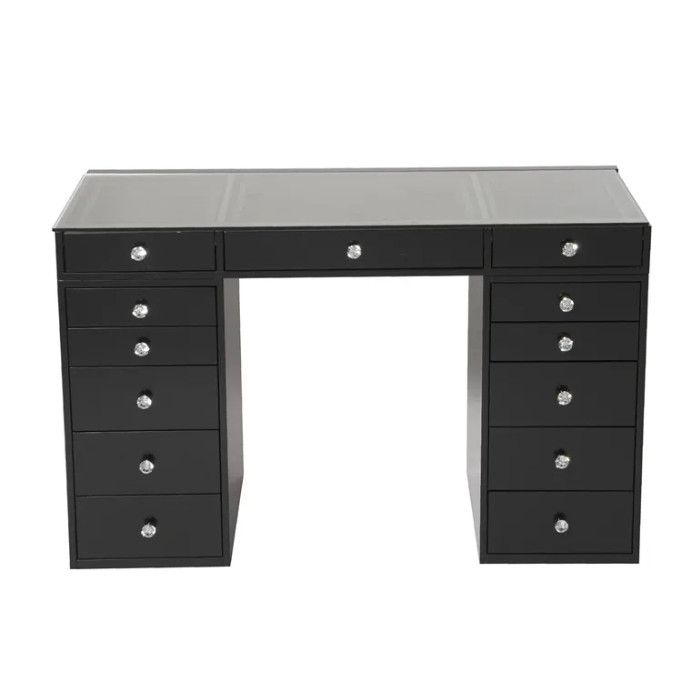 Hot Sale Modern Luxury Decor Dressing Mirror Table Dresser  White Makeup Desk With Shelves And Drawers