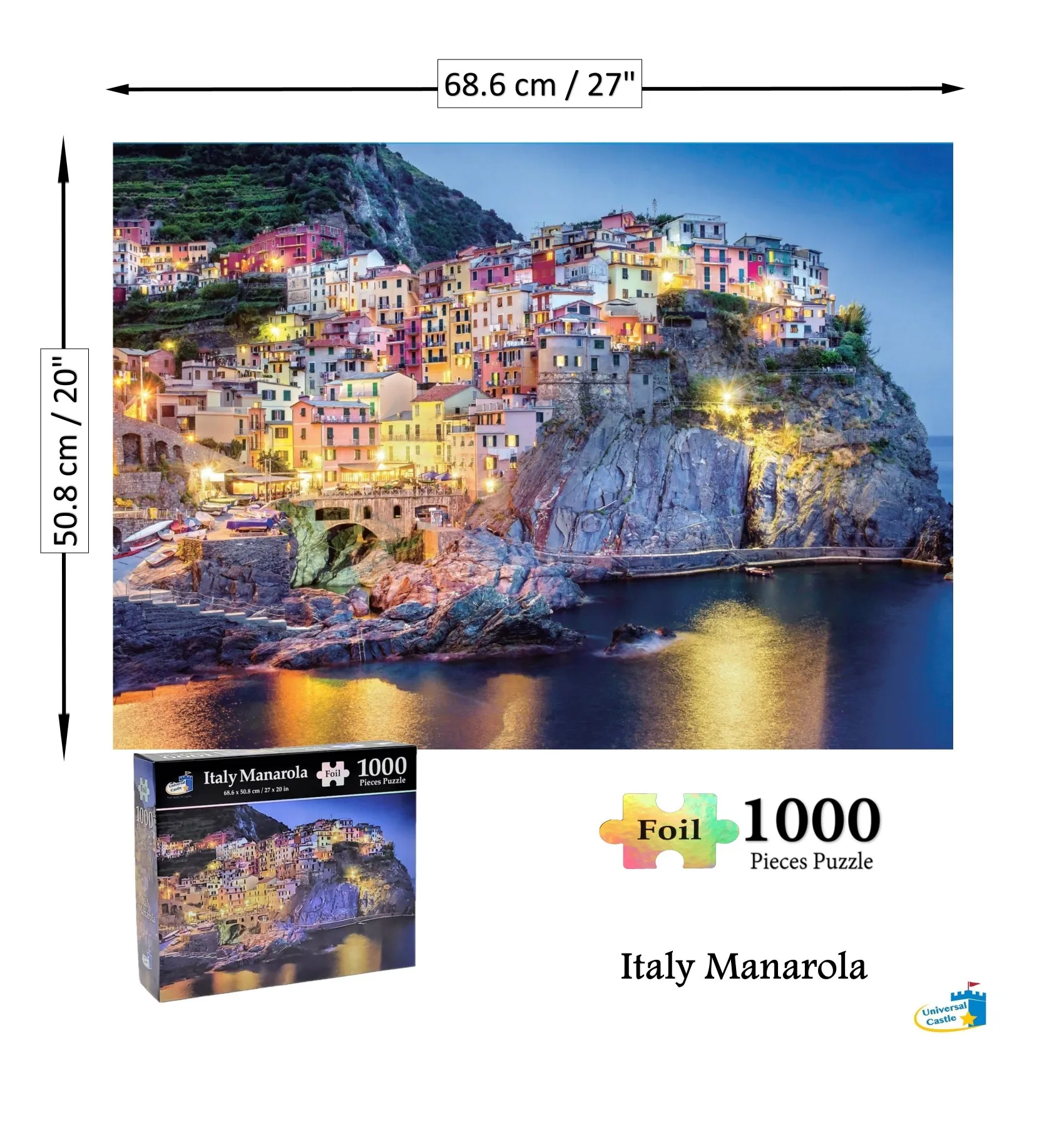 Производитель 1000 штук металлическая фольга Италия Manarola для взрослых и детей обучающая игра головоломка Amazon
