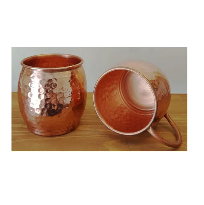 Top Premium Quality 100% Pure Copper Hammered Moscow Mule Mug 550 ml Copper Moscow Mule Mugs by Indian Exporter