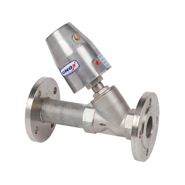 2021 High Quality Stainless Steel AISI 304  DN20  Flanged Y-Type Pneumatic Angle Seat Valve