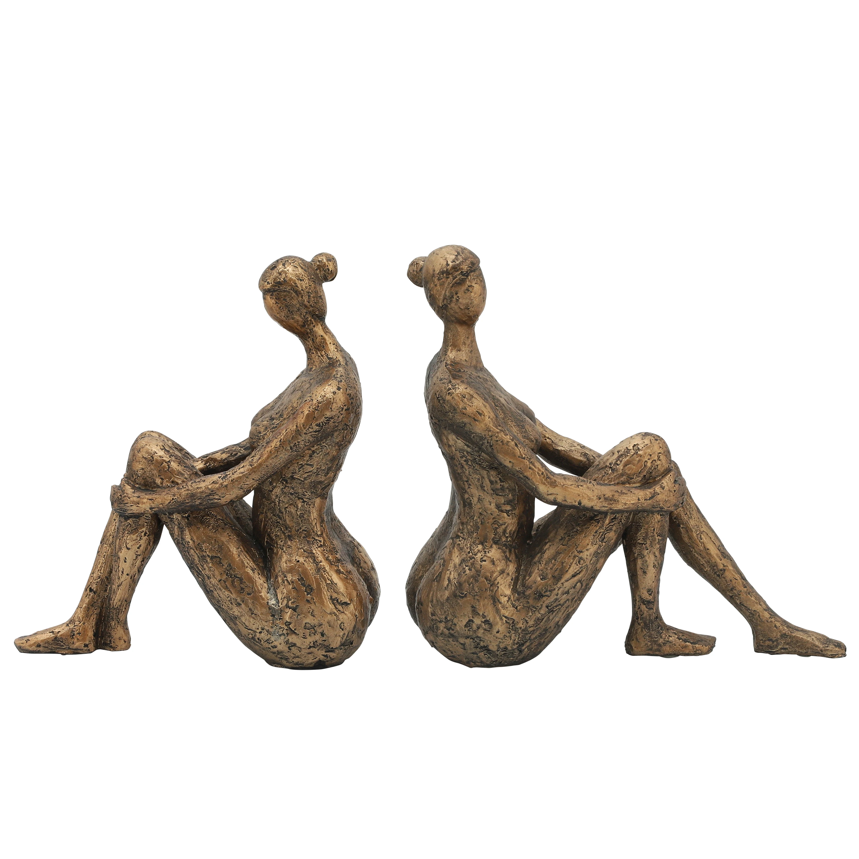 Sagebrook Home Resin S/2 Bronze Lady Bookends Premium Quality Product