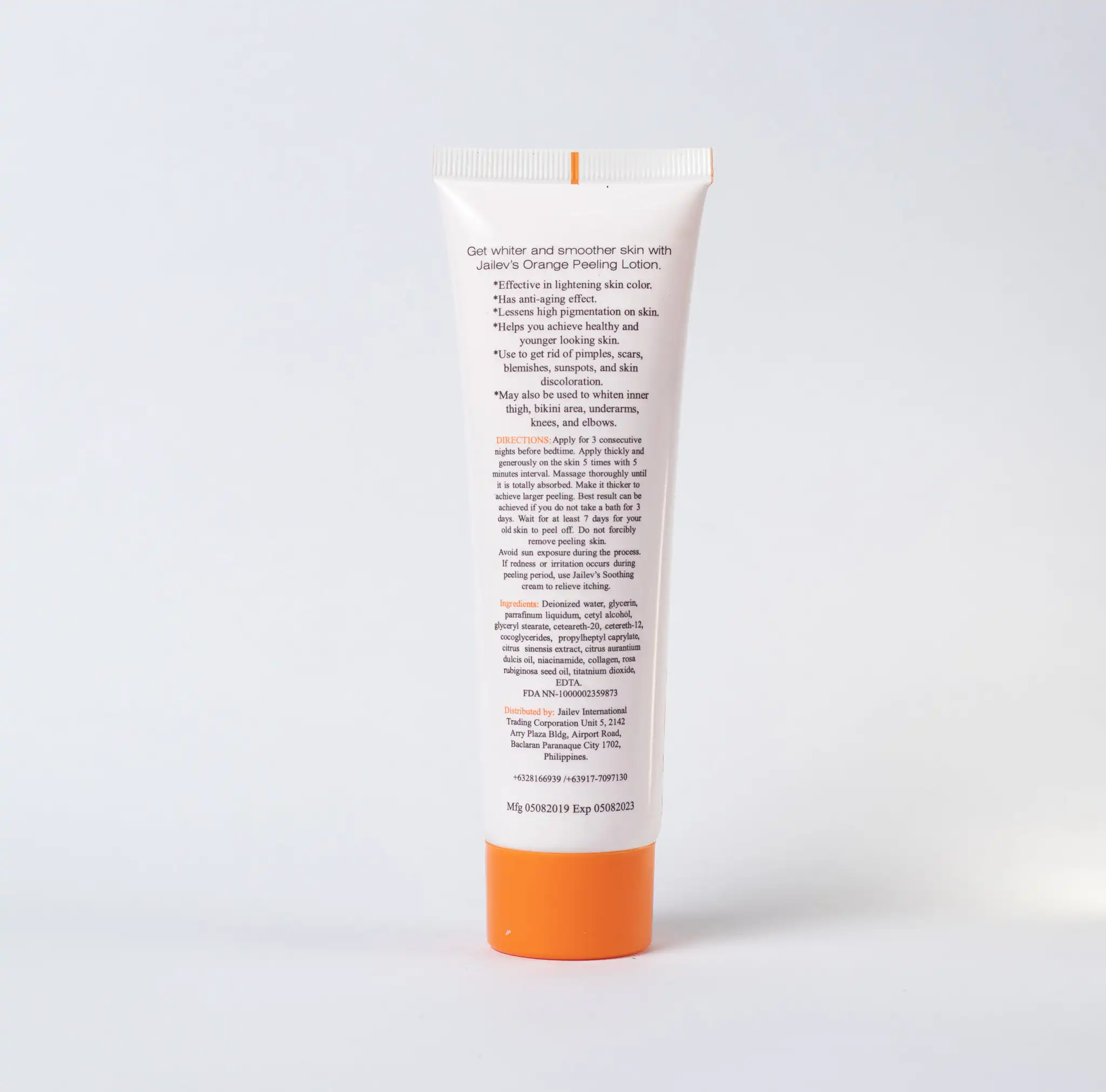 Private Label Whitening Skin  Body Heel Orange Peeling Lotion
