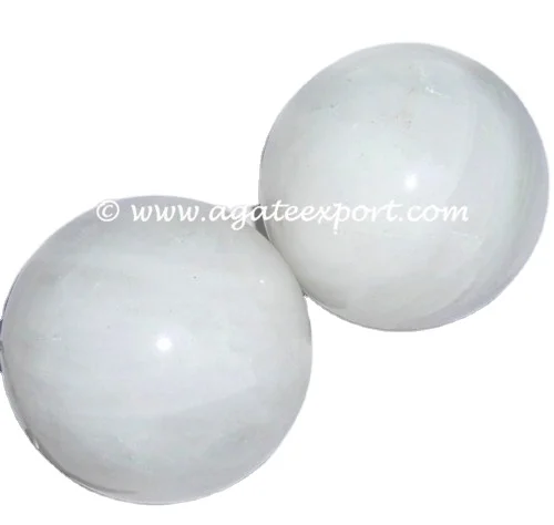 Semi-Precious Stone Crafts Wholesale polished natural white agate crystal ball stone spheres for sale