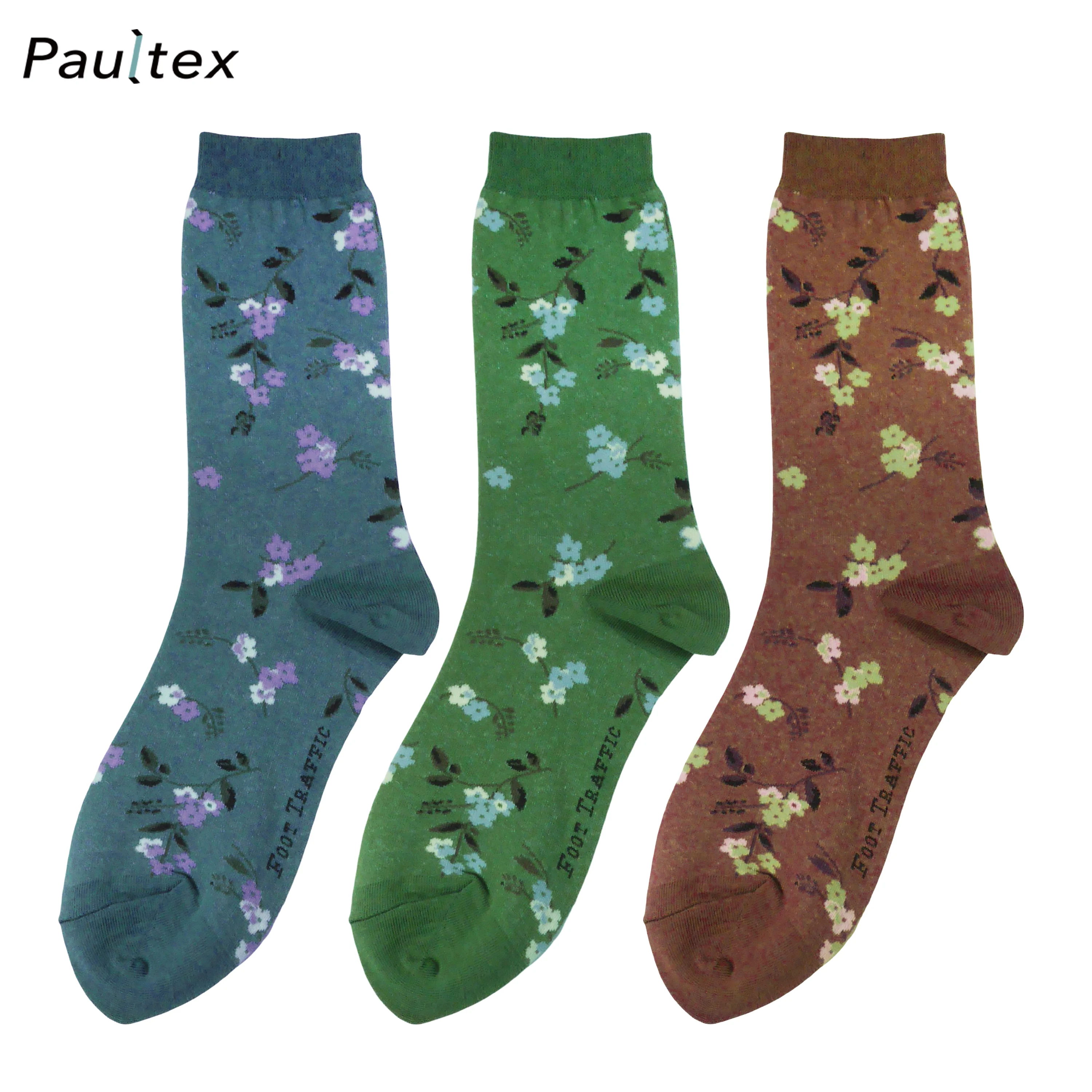 
Custom Trendy Novelty Flower Floral Leaf Knit Knitting Socks 