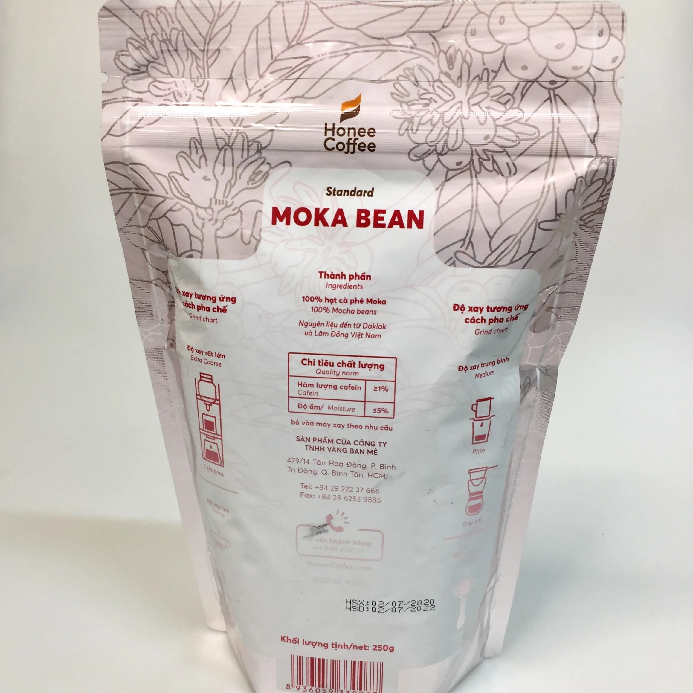Жареные кофейные зерна Moka высшего качества для гурманов 2022 кофейный бренд Honee-сделано во Вьетнаме