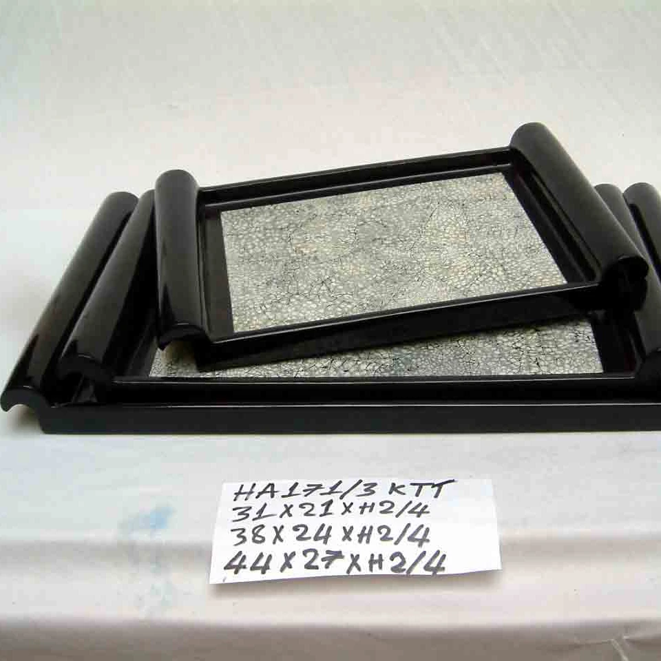 
Set of 3 rectangular egg-cell lacquer trays, Vietnam handicrafts, for home-decor, tableware, kitchenware, houseware. 