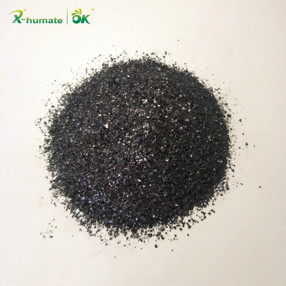 
High Grade Soluble Super Potassium Humate 98% Shiny Flakes humic acid water soluble 