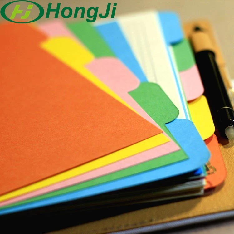 Office Insertable Tab Dividers Assorted Colors Tabbed Dividers Recycled Paper Accept Customized Logo Customized Size