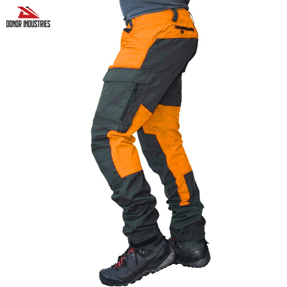 Брюки мужские зауженные джоггеры штаны на молнии манжеты 6 карманов