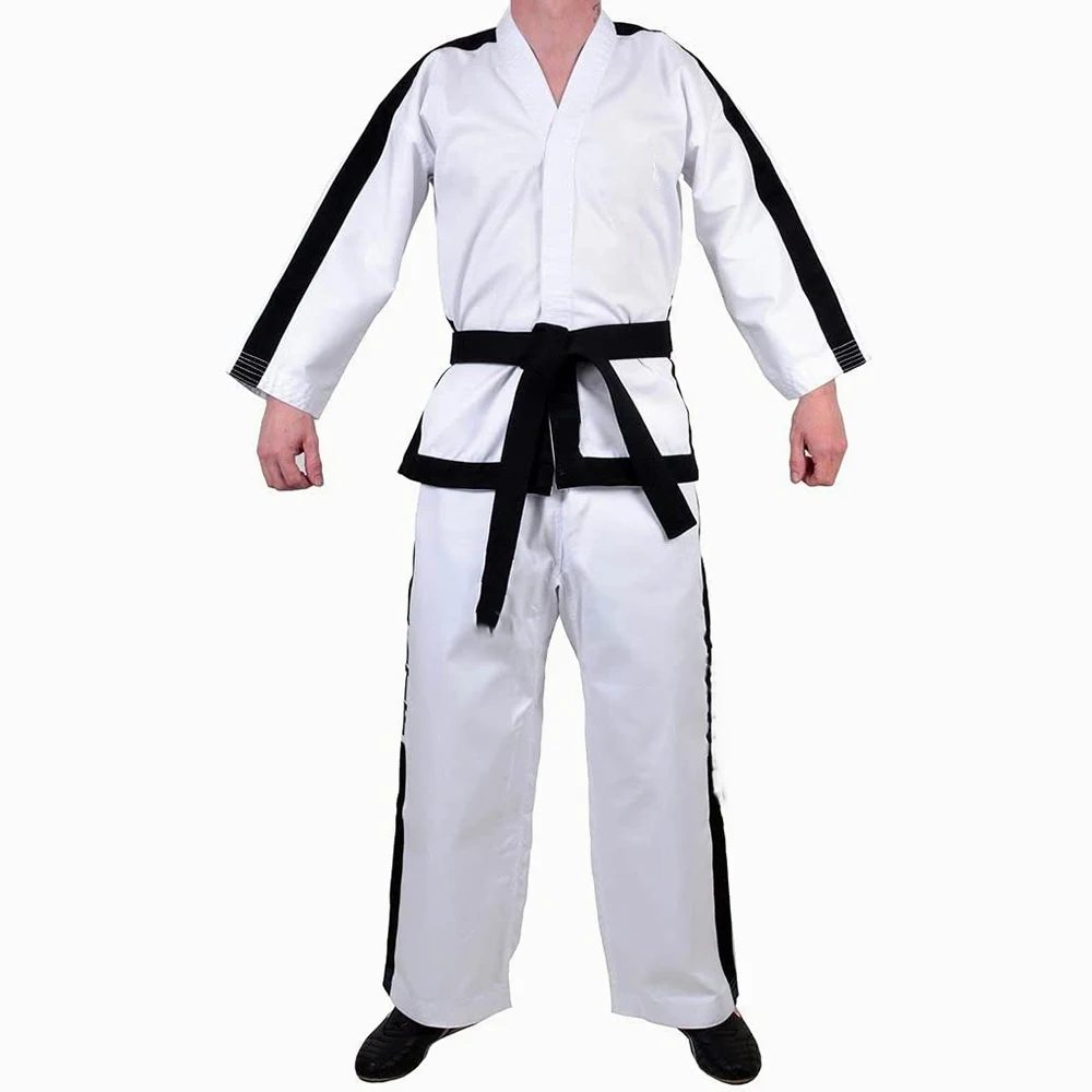 Martial Arts Karate Uniforms Drawstring Closure Taekwondo Uniform for Kids & Adult Lightweight Student Taekwondo Suit with Belt