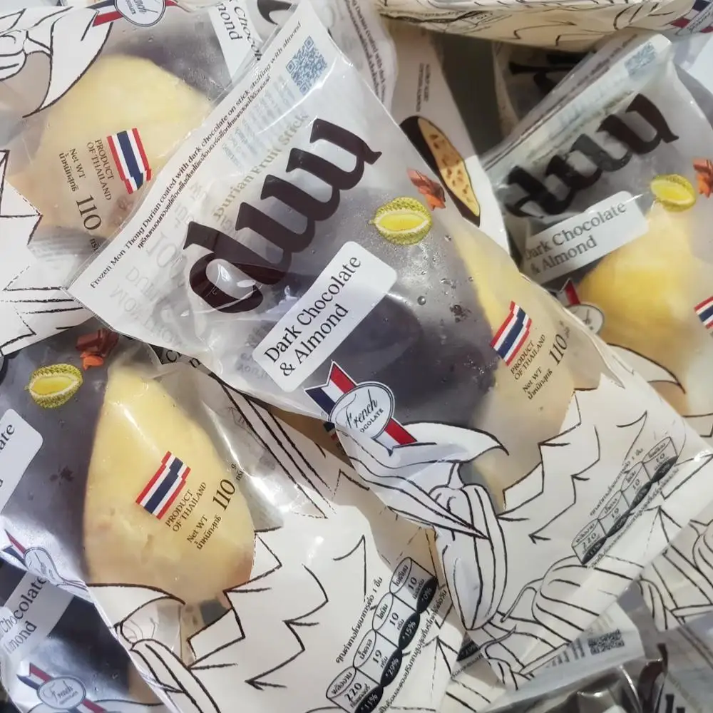 100% Real Frozen Mon Thong Durian on Stick Brand Duu and OEM from THAILAND
