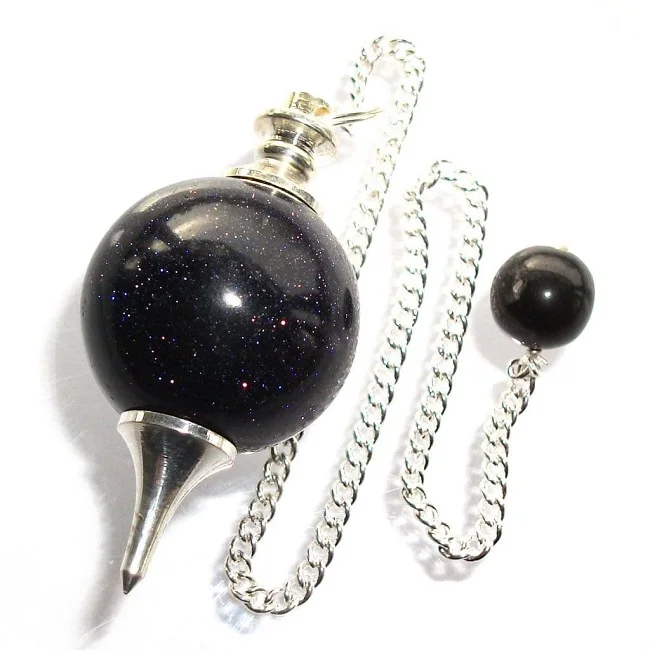 Wholesale Healing Stone Blue Gold Stone Pendulum crystal  Divination Pop Crystal Pendant Buy from elegant agate