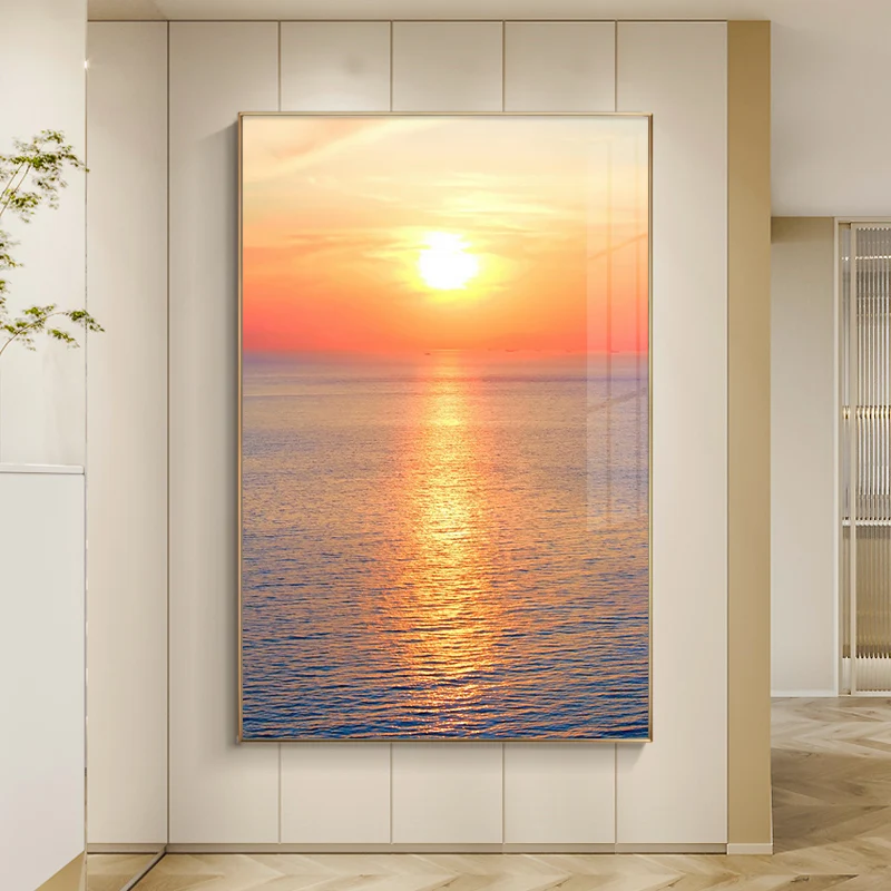Печатная живопись синий морской Золотой закат и красивое небо комнатный Декор стены для дома 20*30 дюймов/50*75 см