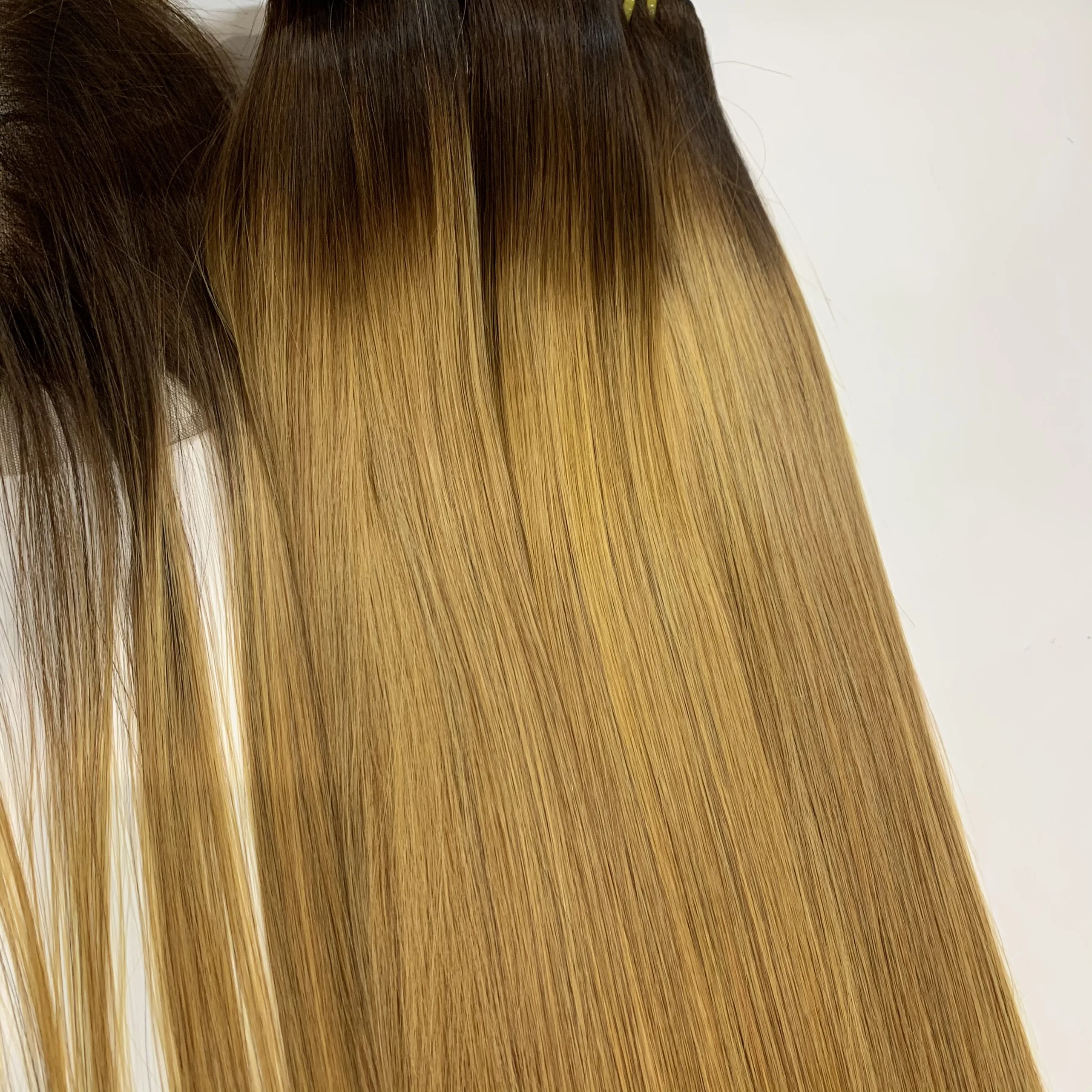 Plan color ombre супер двойные человеческие волосы, прямые волосы 12 дюймов no tang no nit, лучшее качество, 100% натуральные волосы от Livihair Vietnam