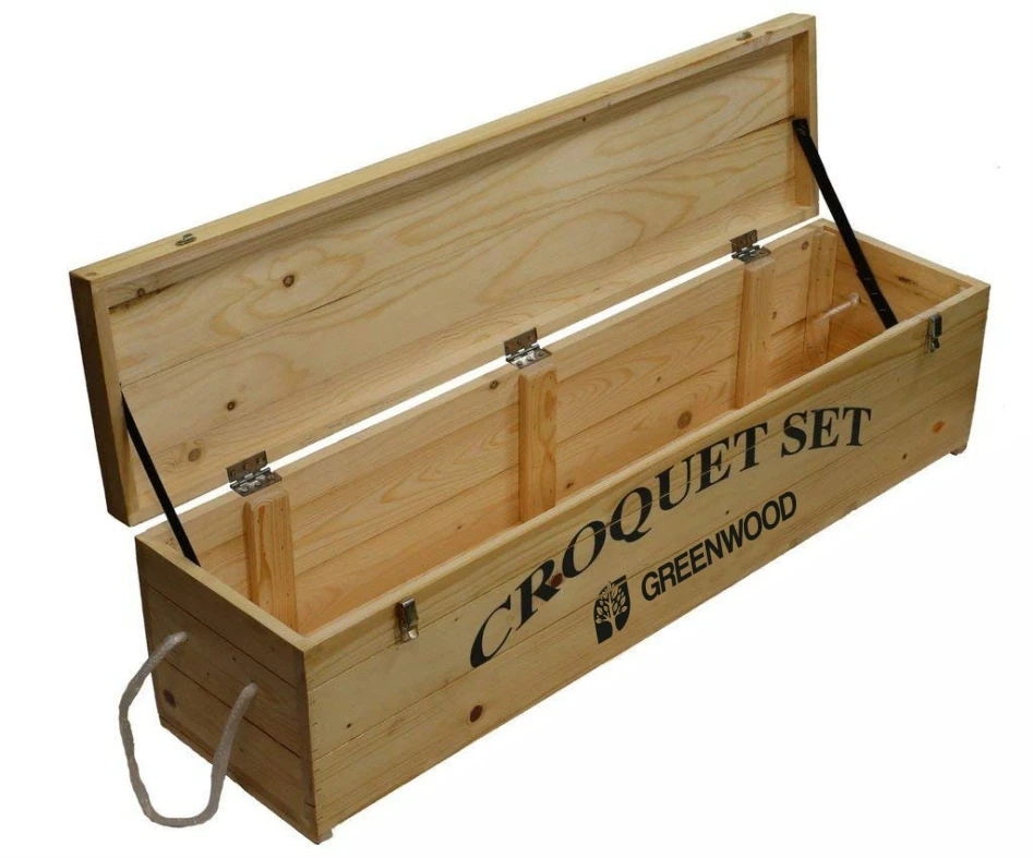 promotional Croquet set wooden box Customized size for winter season high quality wooden game