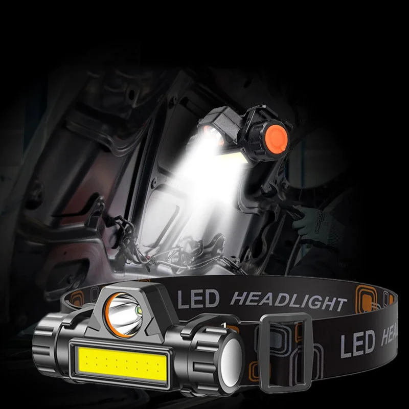 LED Headlamp Fishing Headlight Waterproof CREE-T6 2*18650batteries AC/USB Charging Hunting head lamp Camping light